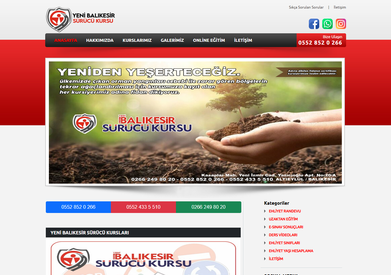 Balıkesir Sürücü Kursu ana sayfa önizlemesi
